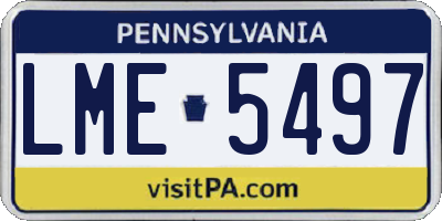 PA license plate LME5497
