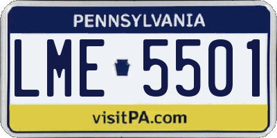 PA license plate LME5501