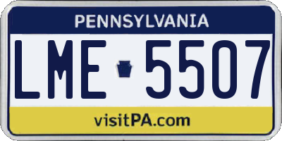 PA license plate LME5507