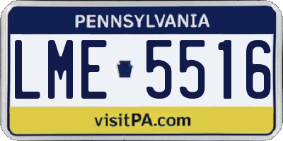 PA license plate LME5516