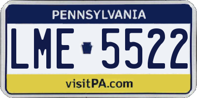 PA license plate LME5522