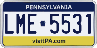 PA license plate LME5531