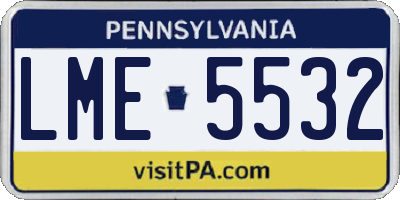 PA license plate LME5532