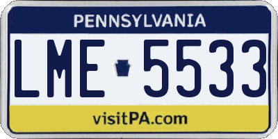 PA license plate LME5533