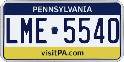 PA license plate LME5540