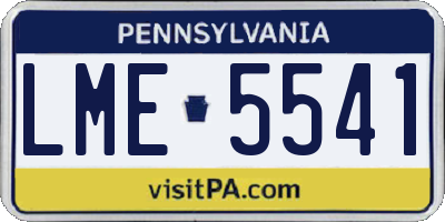 PA license plate LME5541