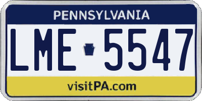 PA license plate LME5547