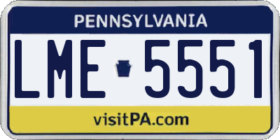 PA license plate LME5551