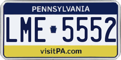 PA license plate LME5552