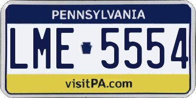 PA license plate LME5554