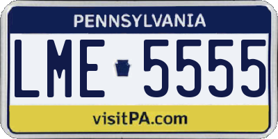 PA license plate LME5555