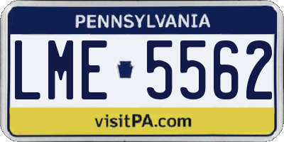 PA license plate LME5562