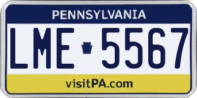 PA license plate LME5567