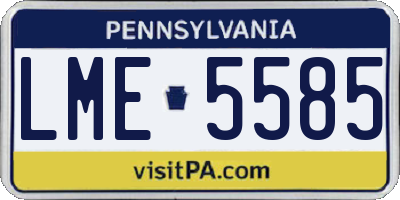 PA license plate LME5585