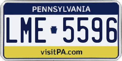 PA license plate LME5596