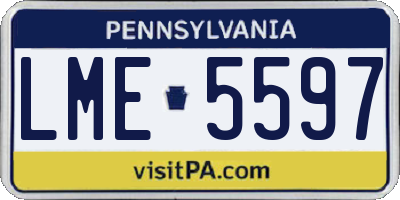 PA license plate LME5597