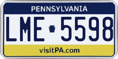 PA license plate LME5598