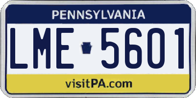 PA license plate LME5601
