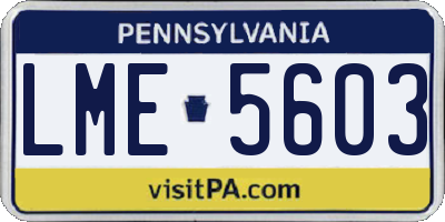 PA license plate LME5603