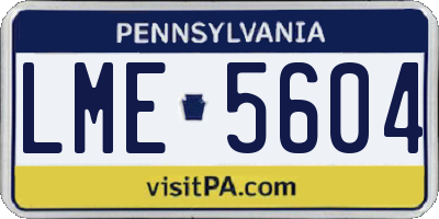 PA license plate LME5604
