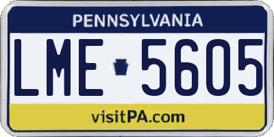PA license plate LME5605