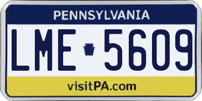 PA license plate LME5609