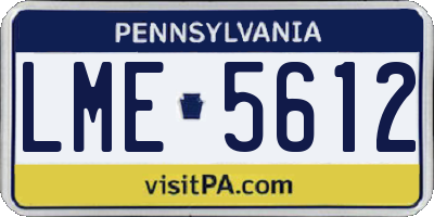 PA license plate LME5612