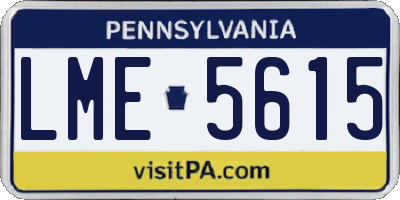 PA license plate LME5615