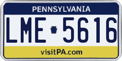 PA license plate LME5616