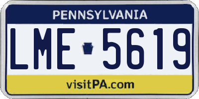 PA license plate LME5619