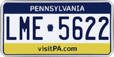 PA license plate LME5622