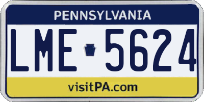 PA license plate LME5624