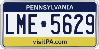 PA license plate LME5629