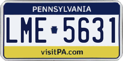 PA license plate LME5631
