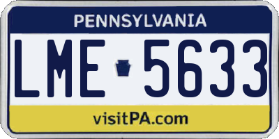 PA license plate LME5633