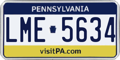 PA license plate LME5634