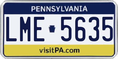 PA license plate LME5635