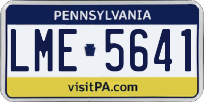PA license plate LME5641