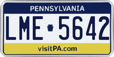 PA license plate LME5642