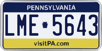 PA license plate LME5643