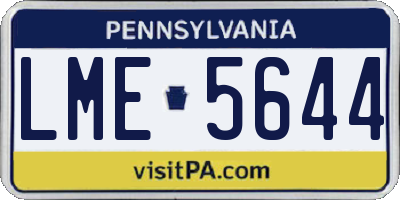 PA license plate LME5644