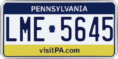 PA license plate LME5645