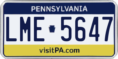 PA license plate LME5647