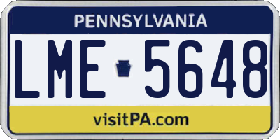 PA license plate LME5648