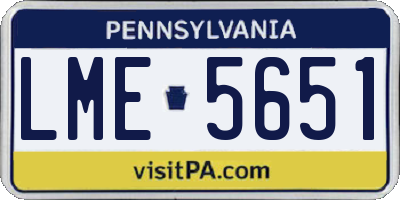 PA license plate LME5651