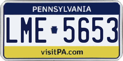 PA license plate LME5653