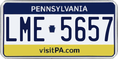 PA license plate LME5657