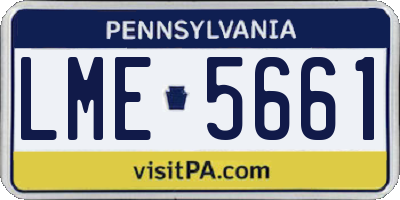 PA license plate LME5661