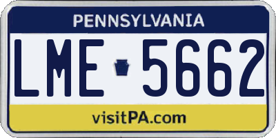 PA license plate LME5662
