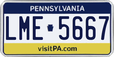 PA license plate LME5667